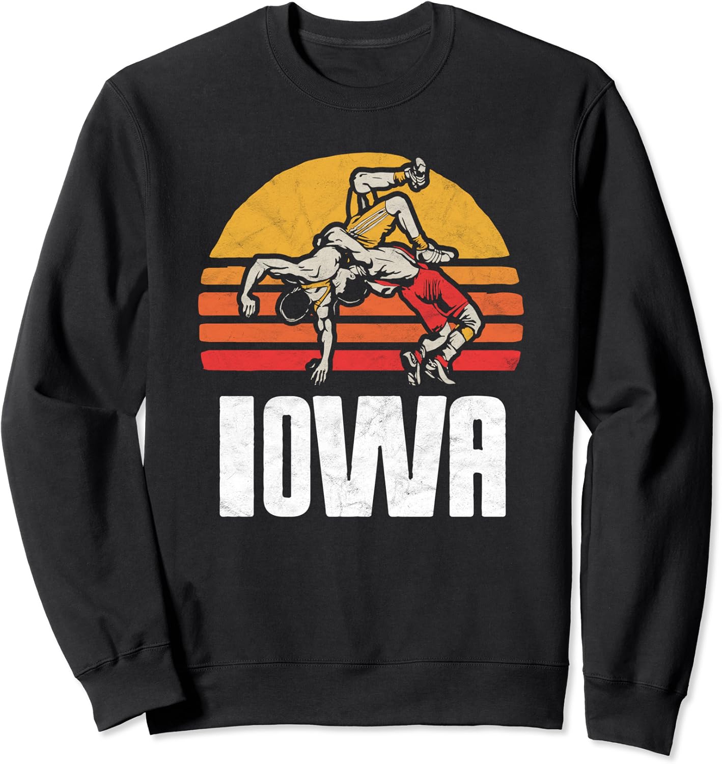 Iowa Vintage Wrestling Retro Wrestlers and Sun Graphic